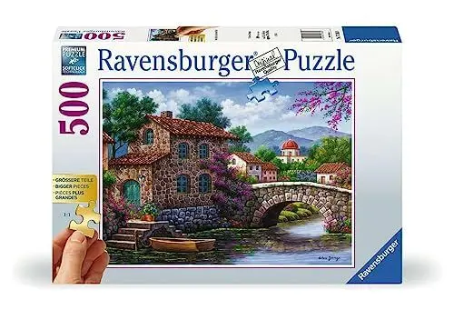 Produktbild: Ravensburger Puzzle 17383 - Die Brücke über den Fluss - Gold Edition Puzzle mit größeren Puzzleteilen - 500 Teilepuzzle für Erwachsene und Kinder ab 12 Jahren