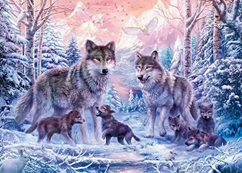 Produktbild: Ravensburger 19146 19146-Arktische Wölfe-1000 Teile Erwachsene und Kinder ab 14 Jahren, Puzzle mit Wölfen, Silver, 1000