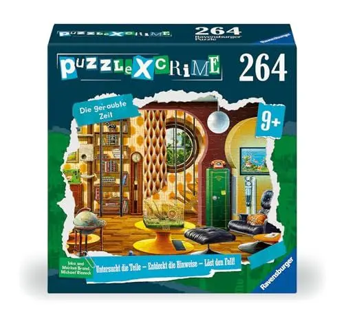 Produktbild: Ravensburger Puzzle X Crime Kids - Die geraubte Zeit- 264 Teile Puzzle-Krimispiel für 1-4 Junge Detektive ab 9 Jahren