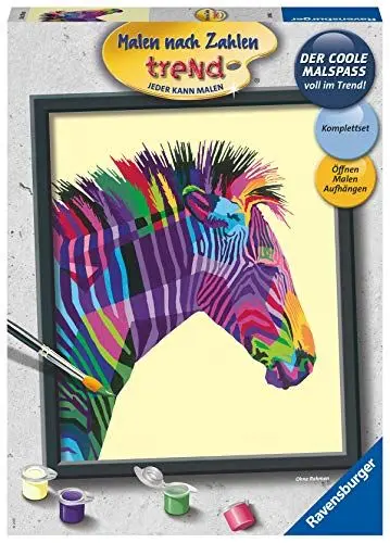 Produktbild: Ravensburger Malen nach Zahlen 28988 – Buntes Zebra – ab 12 Jahren