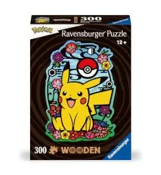 Produktbild: Ravensburger WOODEN Puzzle 12000761 - Pikachu - 300 Teile Kontur-Holzpuzzle mit stabilen, individuellen Puzzleteilen und 25 kleinen Holzfiguren = Whimsies, für Pokemon-Fans ab 12 Jahren