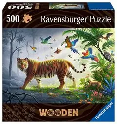 Produktbild: Ravensburger WOODEN Puzzle 17514 - Tiger im Dschungel - 500 Teile Holzpuzzle mit stabilen, individuellen Puzzleteilen und kleinen Holzfiguren (Whimsies), für Erwachsene und Kinder ab 14 Jahren