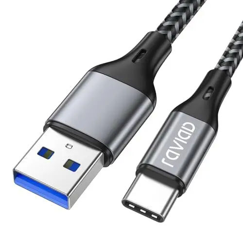 Produktbild: RAVIAD USB C Kabel 1M, USB C Ladekabel, USB 3.0 & QC 3.0 Schnellladekabel USB C Ladekabel, Datenkabel USB-C Kompatibel für iPhone 15 Pro Max, Samsung Galaxy S24 S23 S22 S21 S20 Note 10, Huawei P60