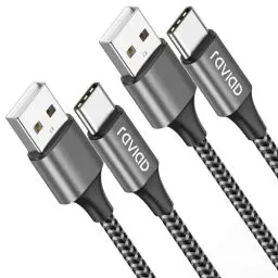 Produktbild: RAVIAD USB C Kabel (2Pack 2M) 3.1A Ladekabel USB C Schnellladekabel Nylon USB C Ladekabel für iPhone 16 15 Pro Max, Samsung Galaxy S24 S23 S22 S21 S20 Note 10, Huawei P60, Google Pixel, Xperia XZ