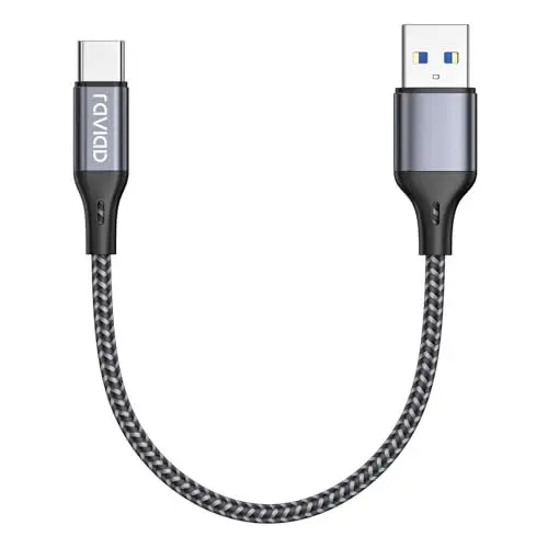 Produktbild: RAVIAD USB Typ C Kabel Kurz 0.3M, USB C Ladekabel QC 3.0 USB 3.0 Schnelles Aufladen und Synchronisation USB C Kabel Kompatibel für iPhone 15 Pro, Samsung Galaxy S24 S23 S22 S21 S20 Note 10, Huawei P60