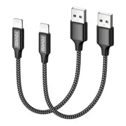 Produktbild: RAVIAD iPhone Ladekabel Kurz, Lightning Kabel (2Pack 0.3M) MFi Zertifiziert iPhone Kabel Kompatibel mit iPhone 14 13 12 11 Pro Max Mini XS XR X SE 2020 8 8 Plus 7 7 Plus 6s 6 5s 5- Schwarz