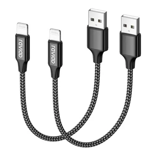 Produktbild: RAVIAD iPhone Ladekabel Kurz, Lightning Kabel (2Pack 0.3M) MFi Zertifiziert iPhone Kabel Kompatibel mit iPhone 14 13 12 11 Pro Max Mini XS XR X SE 2020 8 8 Plus 7 7 Plus 6s 6 5s 5- Schwarz