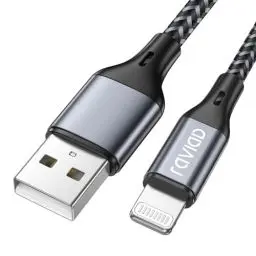 Produktbild: RAVIAD iPhone Ladekabel, Lightning Kabel 2M (MFi-Zertifiziert) Nylon Schnell Ladekabel iPhone für iPhone 14 13 12 11 Pro Max Mini XS Max XR X 8 7 Plus 6 6s Plus 5S SE 2020 - Grau
