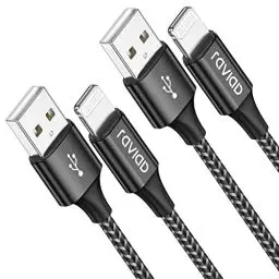 Produktbild: RAVIAD iPhone Ladekabel, Lightning Kabel (2Pack 3M) MFi Zertifiziert iPhone Kabel Kompatibel mit iPhone 14/13/13 Pro/12/12 Mini/12 Pro/11/11 Pro Max/XS/XS Max/XR/X/8 Plus/7/6s/5c/5s/SE 2020- Schwarz