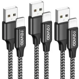 Produktbild: RAVIAD iPhone Ladekabel, Lightning Kabel (3Stück 2M) MFi Zertifiziert Ladekabel iPhone Schnellladekabel iPhone Kabel für iPhone 14 13 12 11 Pro Max Mini XR XS X 8 8 Plus 7 7 Plus 6s 6 6 Plus 5S 5 SE