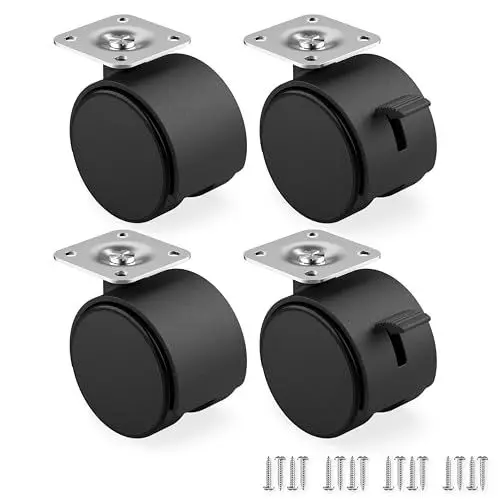 Produktbild: RAVN HAMAN 4er Set Möbelrollen 40 mm - Lenkrollen mit Bremse bis 25 kg pro Rad - Schwenkrollen für Innenmöbel - Transportrollen mit geringem Rollwiderstand