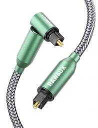 Produktbild: RAWAUX 90 Grad Optisches Kabel 3M Rechtwinklig Optisches AudioKabel mit 360 Grad Rotierend Winkelstecker Digital Optical Audio Toslink Kable Kompatibel mit Soundbar, TV, Heimkino, PS4, Grün