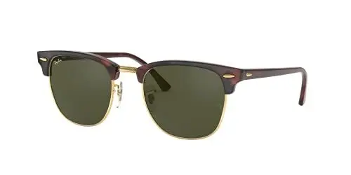 Produktbild: Ray-Ban Herren Clubmaster Sonnenbrille, Braun (Gestell: Braun (Tortoise) Glas: Grün W0366), 51 EU