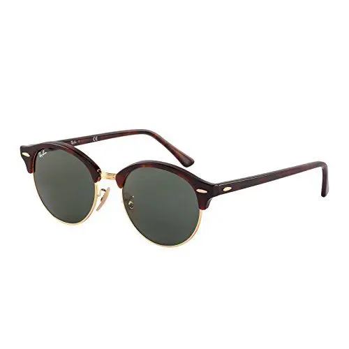 Produktbild: Ray-Ban Unisex Clubround Sonnenbrille, Mehrfarbig (Gestell: Havana, Gläser: grün 990), Medium (Herstellergröße: 51)