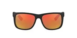 Produktbild: Ray-Ban Unisex Justin Sonnenbrille, Schwarz (Gestell: Schwarz, Gläser: Rot Verspiegelt 622/6q), Medium (Herstellergröße: 51) EU