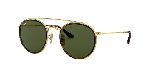 Produktbild: Ray-Ban Unisex Round Double Bridge Brillengestelle, Gold (Gold/Green), 51 EU