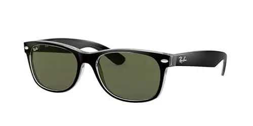 Produktbild: Ray-Ban Unisex - Erwachsene Sonnenbrille New Wayfarer, Gr.52mm (Gestell: Schwarz,Transparent·· Gläser: grün)