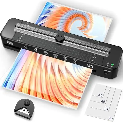 Produktbild: Laminiergerät A3, Raycial Laminiergerät mit 20 Laminierfolien für A3/A4/A5/A6, Heiß und Kalt Laminiergerät Set mit Papierschneider und Eckrunde für, A3 Laminiermaschine für Büro, Zuhause, Schule