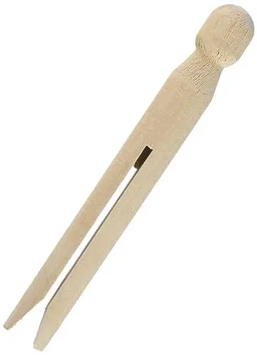 Produktbild: Rayher 6400500 Rundkopf-Wäscheklammern Holz, 11 cm lang, Beutel 50 Stück, Sturmklammern, Rundkopfklammern zum Stecken, Holz-Wäscheklammern, Braun
