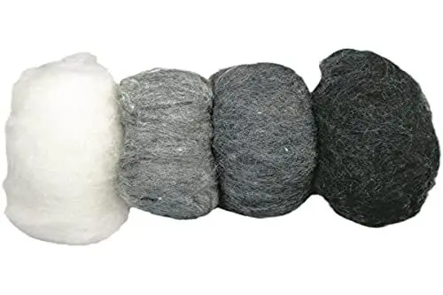 Produktbild: Rayher Hobby Rayher Filzwolle, reine Schurwolle, Vlies, Grautöne meliert, 5 Farben à 20 g, Filzwolle 100 g, 100% Wolle zum Filzen, Märchenwolle, 5363200