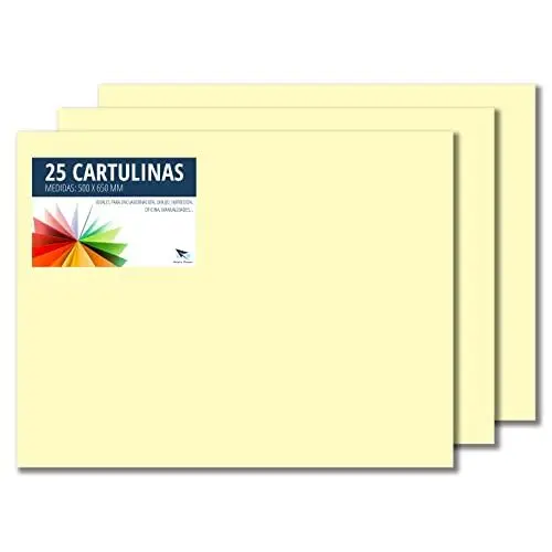 Produktbild: RAYLU PAPER – Tonpapier 50 x 65 cm, 25 Stück Kartonpapier 180g/m², 210 x 297 mm, professionelle farbige Kartons für Büro, Kopierpapier, Buntes Papier zum Basteln (Creme)