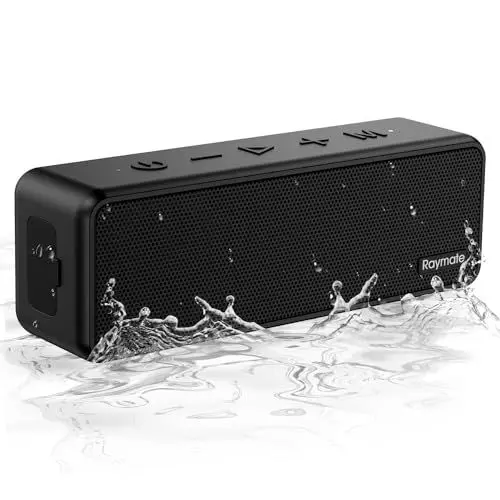 Produktbild: Raymate Bluetooth Lautsprecher, Kabellose Musikbox mit 20W Dual-Bass, IPX7 Wasserdicht, TWS-Funktion, 15 Stunden Akku – Tragbarer Lautsprecher für Outdoor und Zuhause