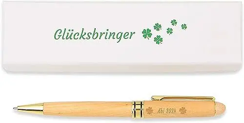 Produktbild: Raymond Flowerdew Abi 24 Kugelschreiber Geschenk für Abitur Blaue Tinte 1 mm Strichstärke, Viel Glück…