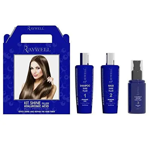 Produktbild: Raywell Kit Shine Filler – Intensivpflege für glänzendes Haar, Haarauffüller, revitalisierende Wirkung, Glanz und Volumen, Silikonfrei, Vegan, Haarpflege für glanzloses Haar