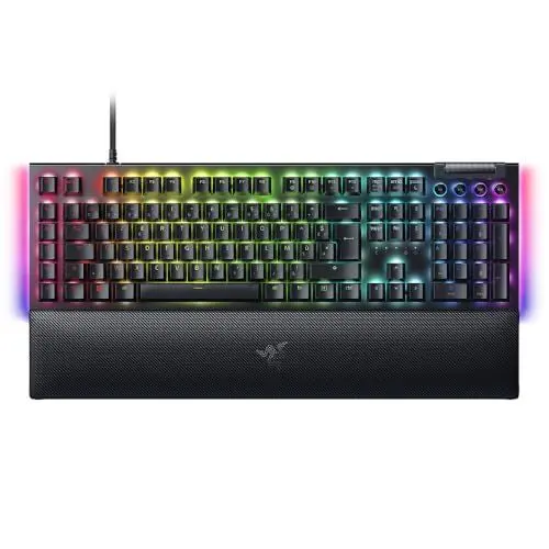 Produktbild: Razer BlackWidow V4 Mechanische Gaming-Tastatur, Chroma RGB (mechanische Schalter, grün, 6 dedizierte Makro-Tasten, ABS-Tasten) FR-Layout | Schwarz