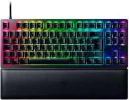 Produktbild: Razer Huntsman V2 Tenkeyless (Red Switch) - Optische Gaming-Tastatur ohne Ziffernblock (Lineare Optische Switches, Doubleshot PBT-Tastenkappen, Handballenauflage) QWERTZ DE-Layout | Schwarz