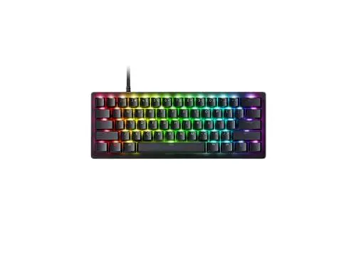 Produktbild: Razer Huntsman V3 Pro Mini (Switches Analog) – 60% optische Gamer-Tastatur (Schnellspanner, 0,1–4 mm verstellbare analoge Schalter, PBT Doubleshot-Tasten) AZERTY-Tastatur, Schwarz FR Layout
