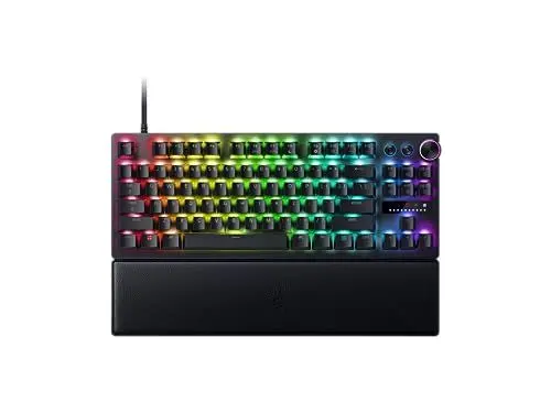 Produktbild: Razer Huntsman V3 Pro TKL (Analog Switches) - Tenkeyless Gamer-Tastatur - Schnellverschluss (Strike-Modus, 0,1 bis 4 mm einstellbare analoge optische Schalter), AZERTY-Tastatur | Schwarz FR layout