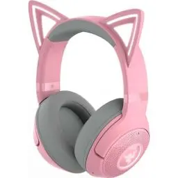 Produktbild: Razer Kraken Kitty V2 BT - Drahtloses Bluetooth RGB Gaming-Headset mit leuchtenden Katzenohren (Bluetooth 5.2 mit Gaming-Modus, TriForce 40mm Treiber) Quartz