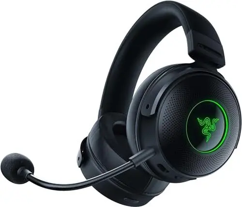 Produktbild: Razer Kraken V3 Pro - Kabelloses Gaming-Headset mit Taptic Technology (Kopfhörer mit sensorischem Touch-Feedback, Triforce 50 mm Treiber, THX Spatial Audio) Schwarz