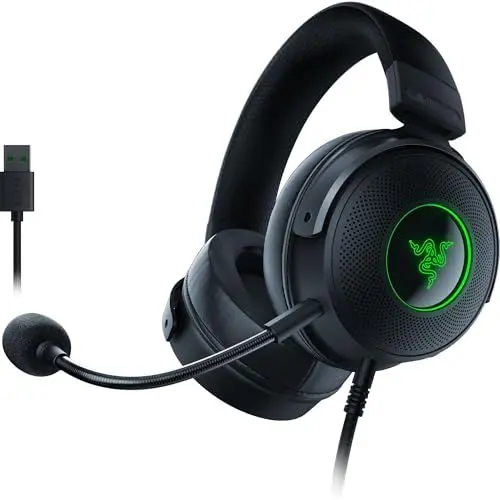 Produktbild: Razer Kraken V3 - Kabelgebundenes USB Gaming Headset Chroma RGB (Triforce 50mm Treiber, THX Spatial Audio, HyperClear Cardioid Mic, Chroma RGB) Schwarz