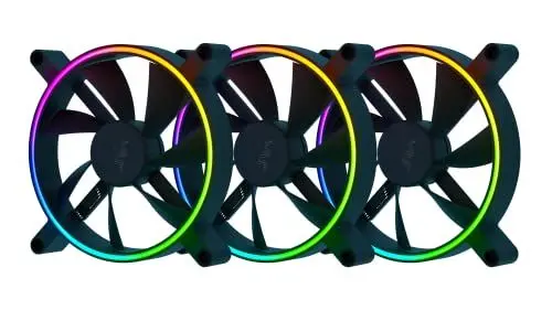 Produktbild: Razer Kunai Chroma - aRGB-PC-Hochleistungslüfter (Leise, leistungsstarke, Bis zu 8 Lüfter anschließen, Unterstützung für PWM-Lüftersteuerung, Razer Chroma) 3 Lüfter | 140MM
