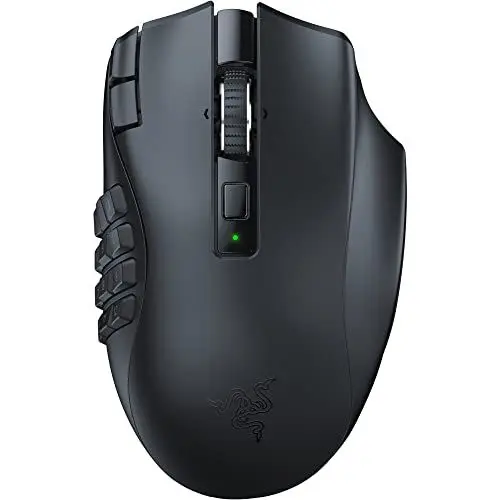 Produktbild: Razer Naga V2 HyperSpeed - Ergonomische Kabellose MMO Gaming Maus (19 Programmierbaren Tasten, Wireless 2,4 GHz, Bluetooth, Bis zu 250 Stunden, Focus Pro 30K Optischer Sensor) Schwarz