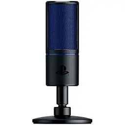 Produktbild: Razer Seiren X für Playstation - USB Kondensator-Mikrofon für Streaming auf der PS4 und PS5 (Kompakt mit Schockdämpfer, Superniere Aufnahmemuster, Stumm-Taste) Schwarz-Blau