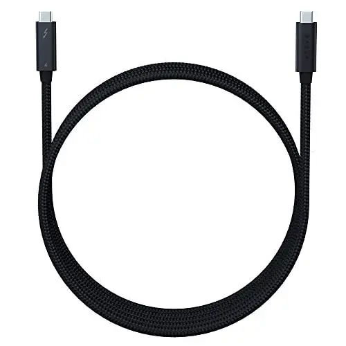 Produktbild: Razer Thunderbolt 4 Kabel - Performance Thunderbolt Kabel (40 GB/s, bis zu 8K Auflösung, 100W Aufladung, Rückwärts kompatibel mit Thunderbolt 3) Schwarz | 2,0M