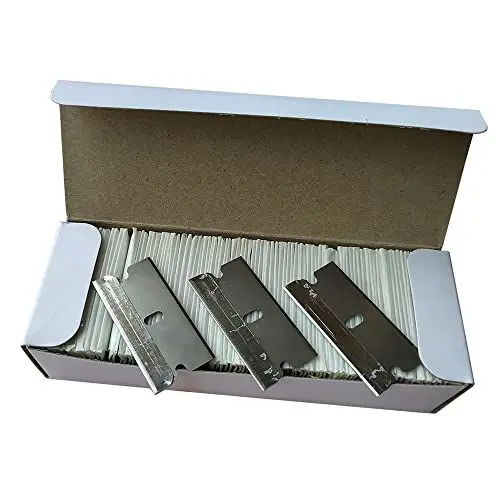 Produktbild: Razor Blades Safety Scraper Glue Knife Glass Cleaner Replacement Carbon Steel Blade Ceramic Car Labels Remover (100 Metal)