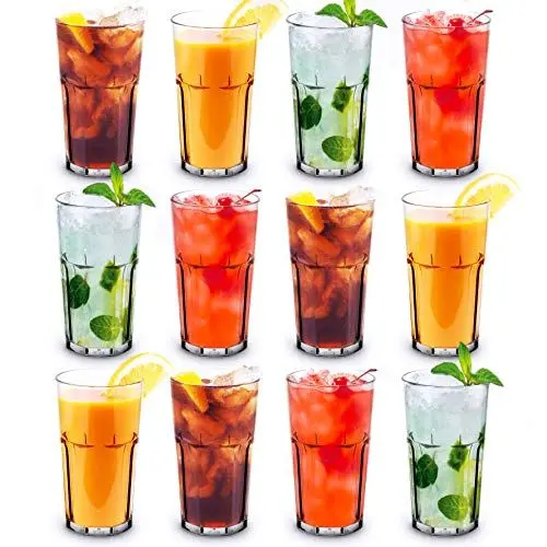 Produktbild: RBDRINKS RB Retro Tumbler-Gläser Premium-Kunststoff Unzerbrechlich Wiederverwendbar 33cl, 12 Stück