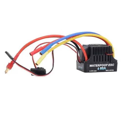 Produktbild: RC CAR ESC 60A wasserdichte bürstenlose elektronische Geschwindigkeitsregler Hochleistung langlebiger Fernbedienungsauto -ESC -Ersatz für Wltoys HSP Redcat HPI Axial Traxxas