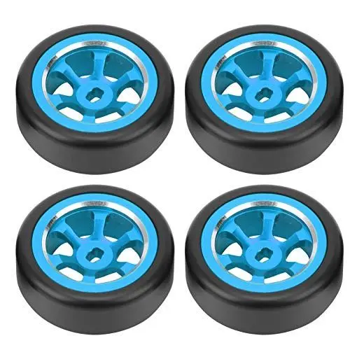 Produktbild: RC Drift Tire, 4 Stück RC Metal Drift Tire RC Autozubehör Kompatibel mit Wltoys K969 K989 P929 1/28 RC(Blau)