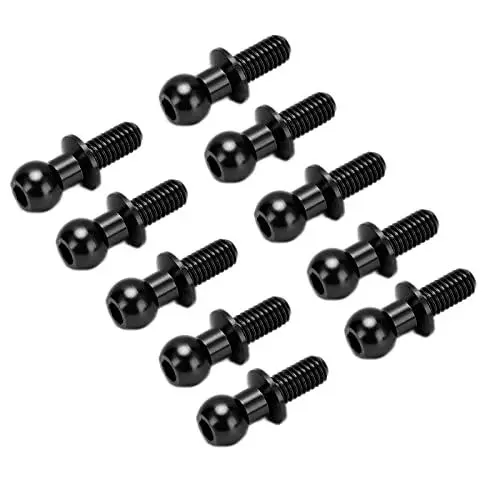 Produktbild: VGEBY RC Kugelkopf Link Spurstange, 10 Stück Metallschraube Link Stange Stoßdämpfer Ende Kugelbolzen Ersatz für TT01 TT02 RC Auto Truck(Schwarz)