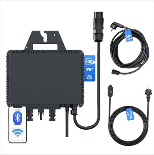 Produktbild: RC Mikro-Netzgebundener-Wechselrichter, 800W, Intelligenter Solar-Wechselrichter, Integriertes WiFi, Für Balkon-Kraftwerke geeignet, MPPT-Effizienz 99,8%, 0% Mehrwertsteuer