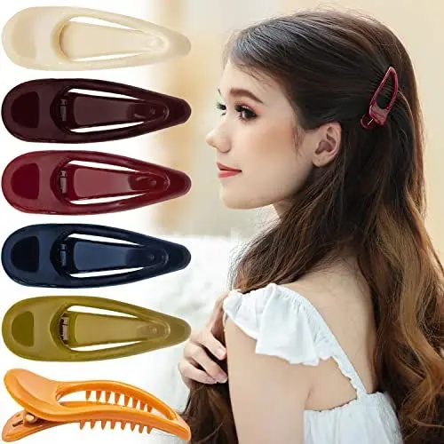 Produktbild: RC ROCHE 6 Stück Entenschnabel Krokodil Haarklammer Haarspange für Damen Rutschfest Schnabelklammern Breite Zähne mit Bogen Abteilklammern Alligator Haarnadel Haarclips, Klein Klassisch Multifarben