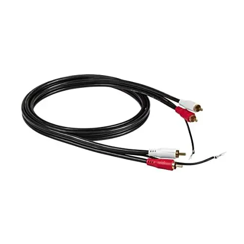 Produktbild: RCA Cinch Kabel | Phono Kabel für Plattenspieler | Cinch Kabel 1,5 m | Audio Kabel mit vergoldeten Kontakten | Für die heimische HiFi Anlage und das Heimkino | RCA Kabel 1,5m Schwarz