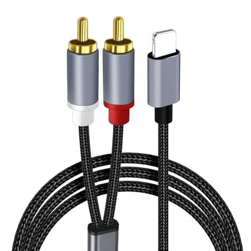 Produktbild: RCA Kabel, Lightn-ing auf Chinch Kabel, IOS auf Cinch Klinke Aux Audio Adapter für Phone 13 13 Pro 13 Pro Max 13 Mini 12 12 Pro Max 12 Mini 11 Pro Max XS X 8 7 (1M)