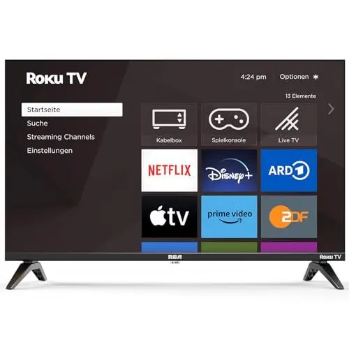 Produktbild: RCA Smart TV 32 Zoll (80cm) HD Fernseher Roku TV mit WLAN Triple Tuner (DVB-T/T2, DVB-C, DVB-S/S2) HDMI USB (Nur für Deutschland) 2024, RK32HN1