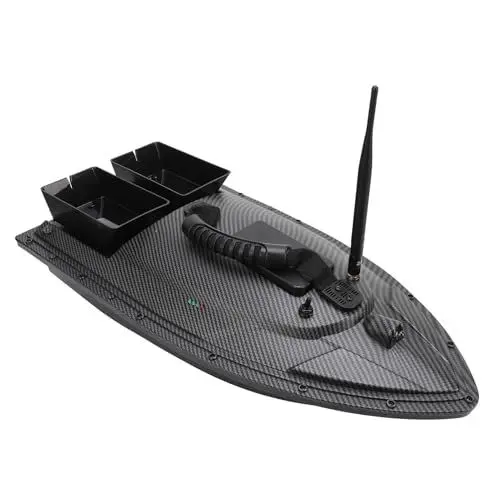 Produktbild: RC-Angelköderboot, Dual-Motor-GPS-Autopilot mit Nachtlicht, Ferngesteuertes Angelboot für Pools und Seen, 40 Speicherpositionierungspunkte, Batteriealarm